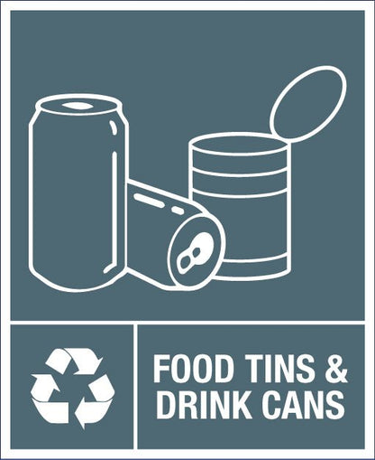 Food Tins & Drink Cans Wheelie Bin Stickers - New Signs
