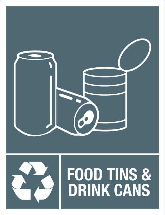 Food Tins & Drink Cans Wheelie Bin Stickers - New Signs