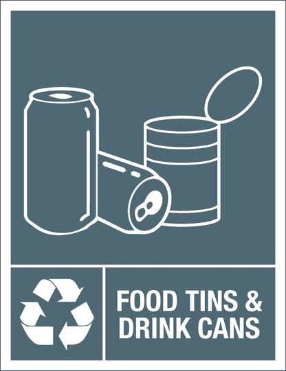Food Tins & Drink Cans Wheelie Bin Stickers - New Signs