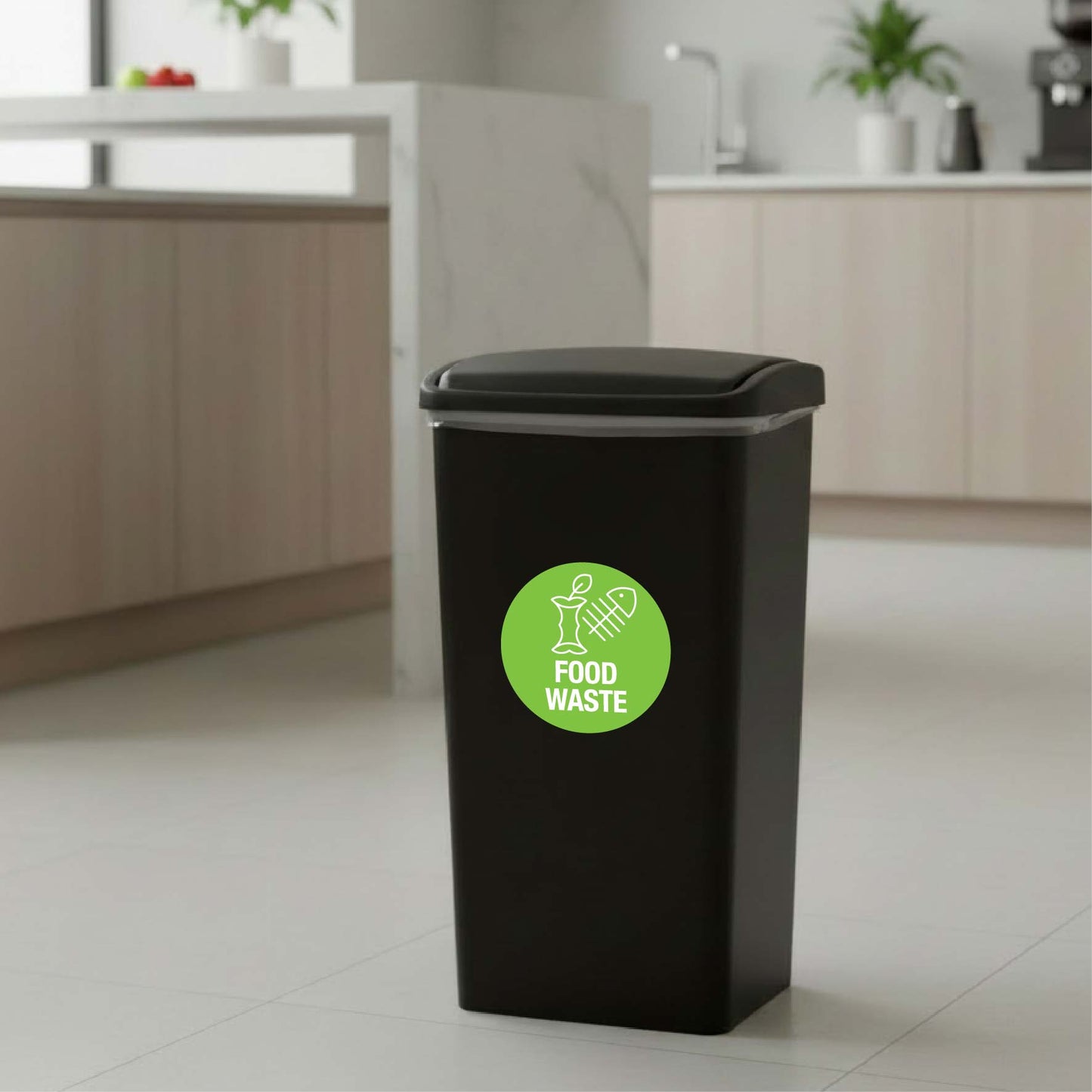 Food Waste Circle Bin Sticker - New Signs