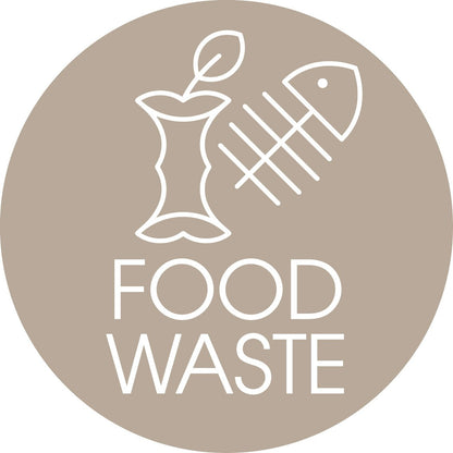 Food Waste Fawn Background Circle Bin Sticker - New Signs