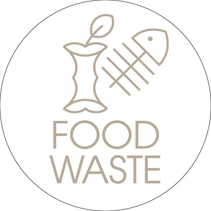 Food Waste Fawn Circle Bin Sticker - New Signs