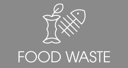 Food Waste Grey Background Bin Sticker - New Signs