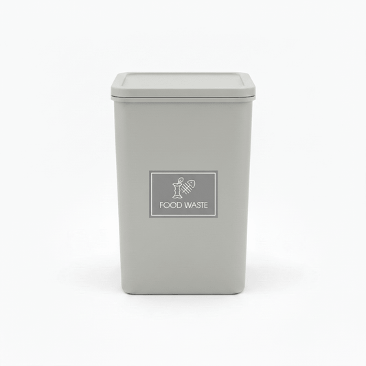 Food Waste Grey Background Bin Sticker - New Signs