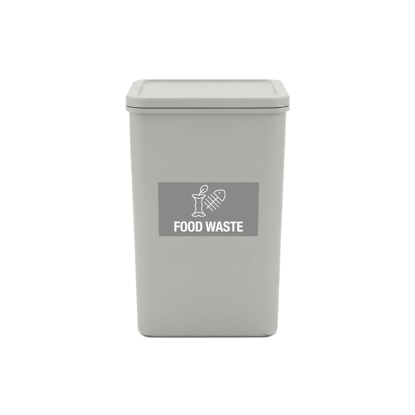 Food Waste Grey Background Bin Sticker - New Signs
