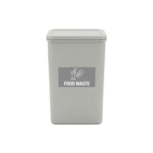 Food Waste Grey Background Bin Sticker - New Signs