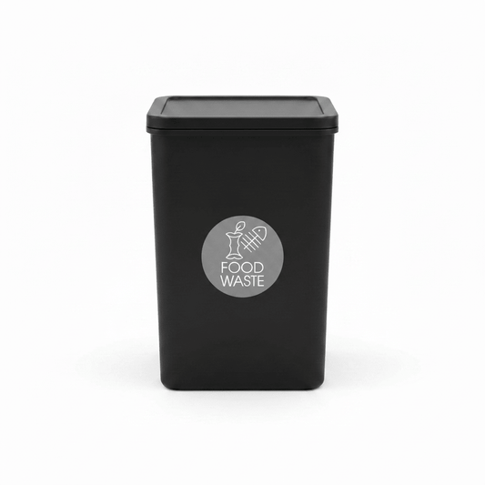 Food Waste Grey Background Circle Bin Sticker - New Signs