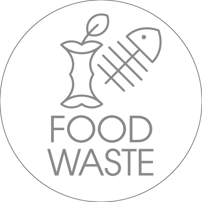 Food Waste Grey Circle Bin Sticker - New Signs