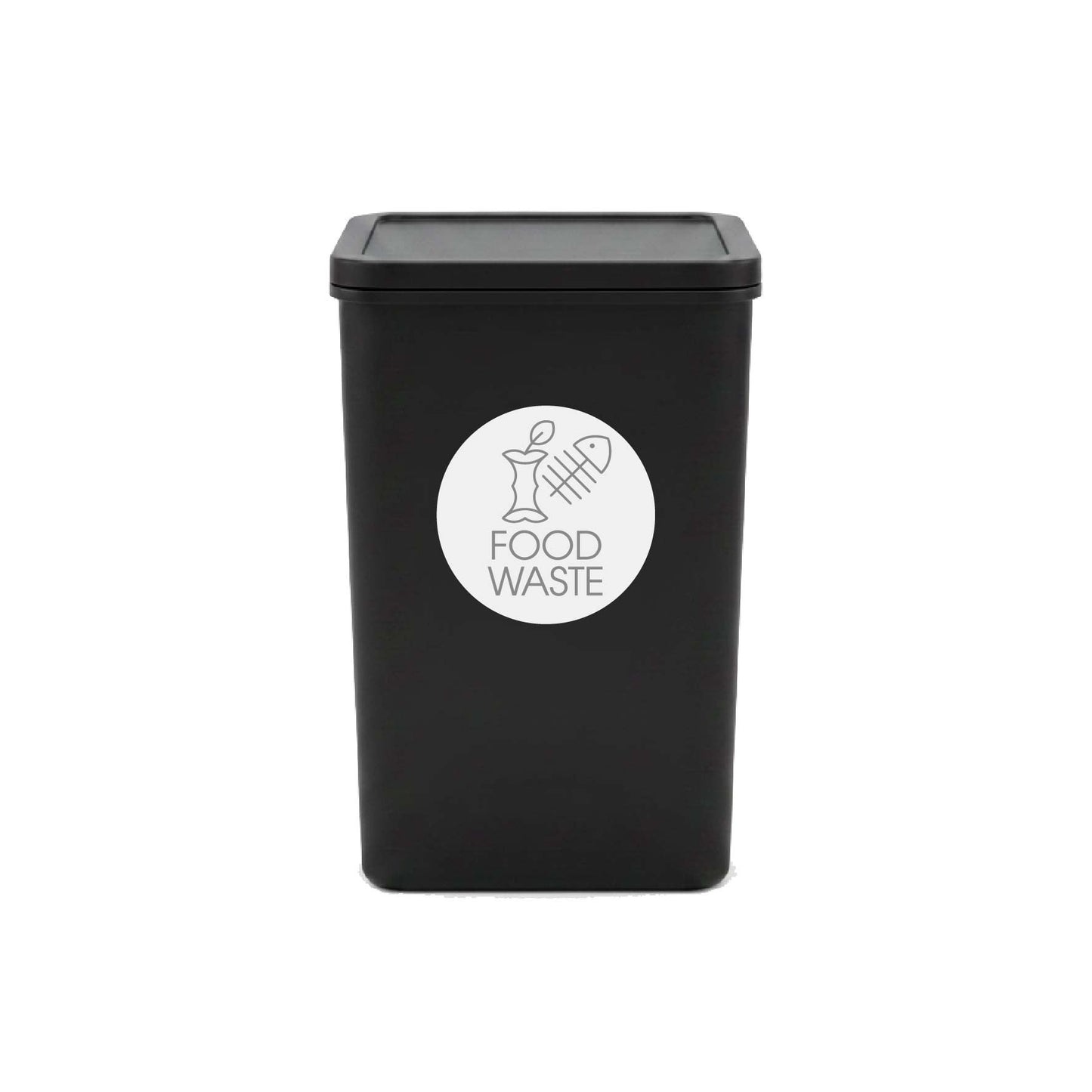Food Waste Grey Circle Bin Sticker - New Signs