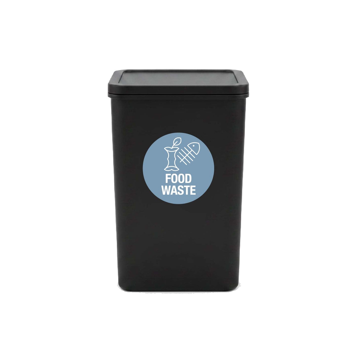 Food Waste Ocean Background Circle Bin Sticker - New Signs