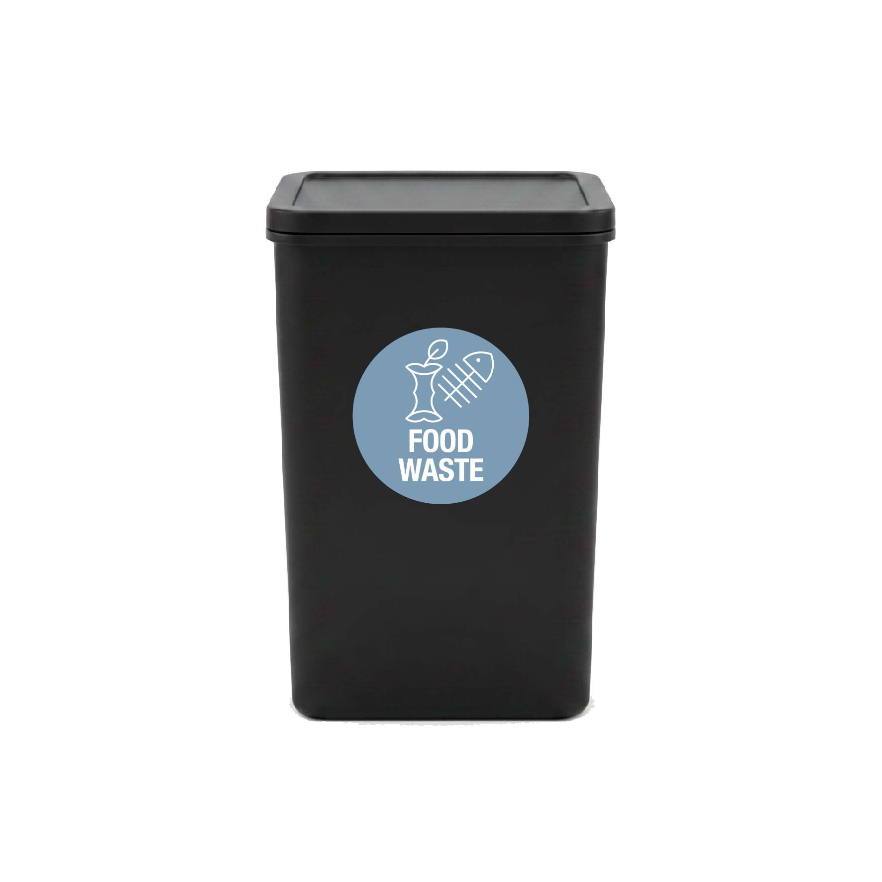 Food Waste Ocean Background Circle Bin Sticker - New Signs