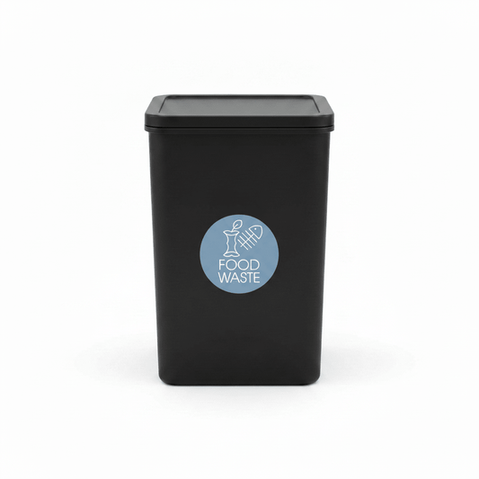 Food Waste Ocean Background Circle Bin Sticker - New Signs