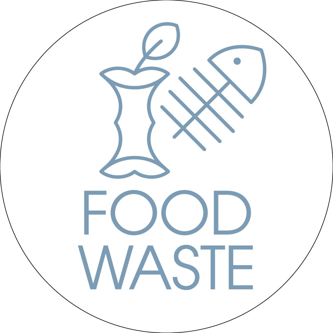 Food Waste Ocean Circle Bin Sticker - New Signs