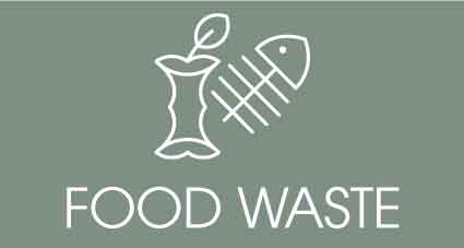 Food Waste Sage Background Bin Sticker - New Signs
