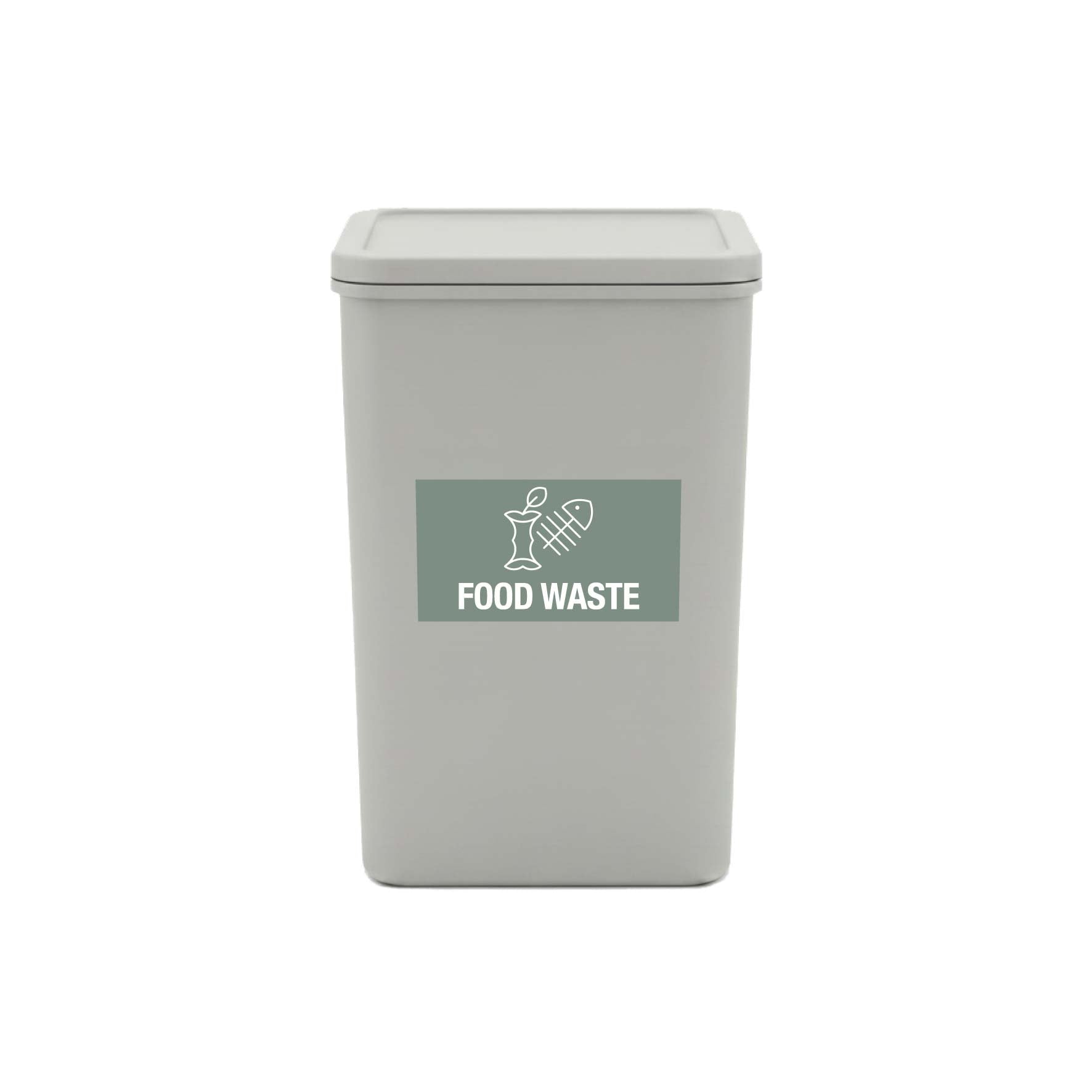 Food Waste Sage Background Bin Sticker - New Signs