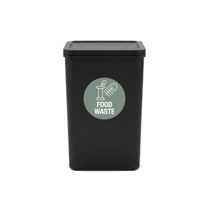 Food Waste Sage Background Circle Bin Sticker - New Signs