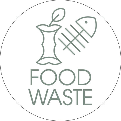 Food Waste Sage Circle Bin Sticker - New Signs