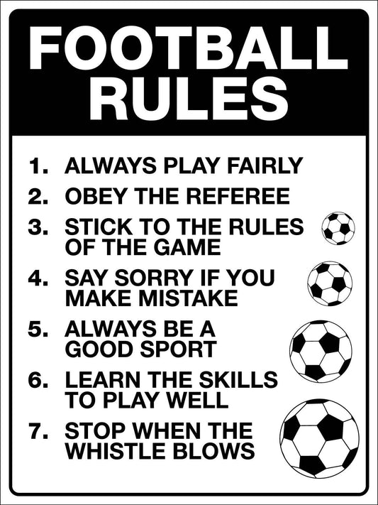 Football Rules Sign - New Signs