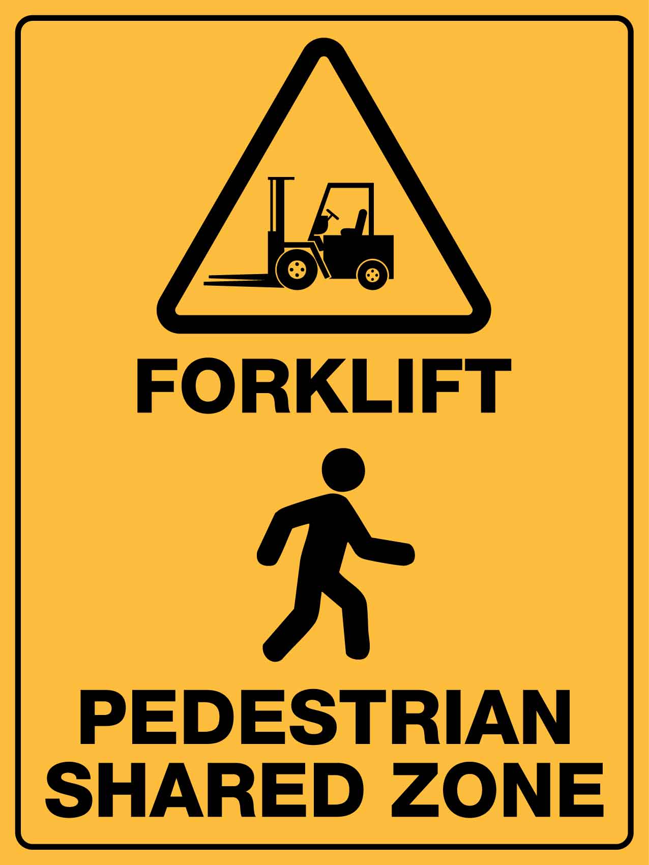 Forklift Pedestrian Shared Zone Sign – New Signs