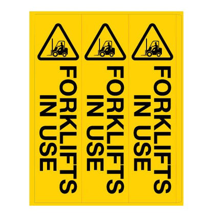 Forklifts In Use - Corflute Bollard Cover - New Signs