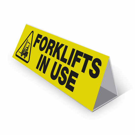 Forklifts In Use - Landscape Corflute Toblerone Signs - New Signs