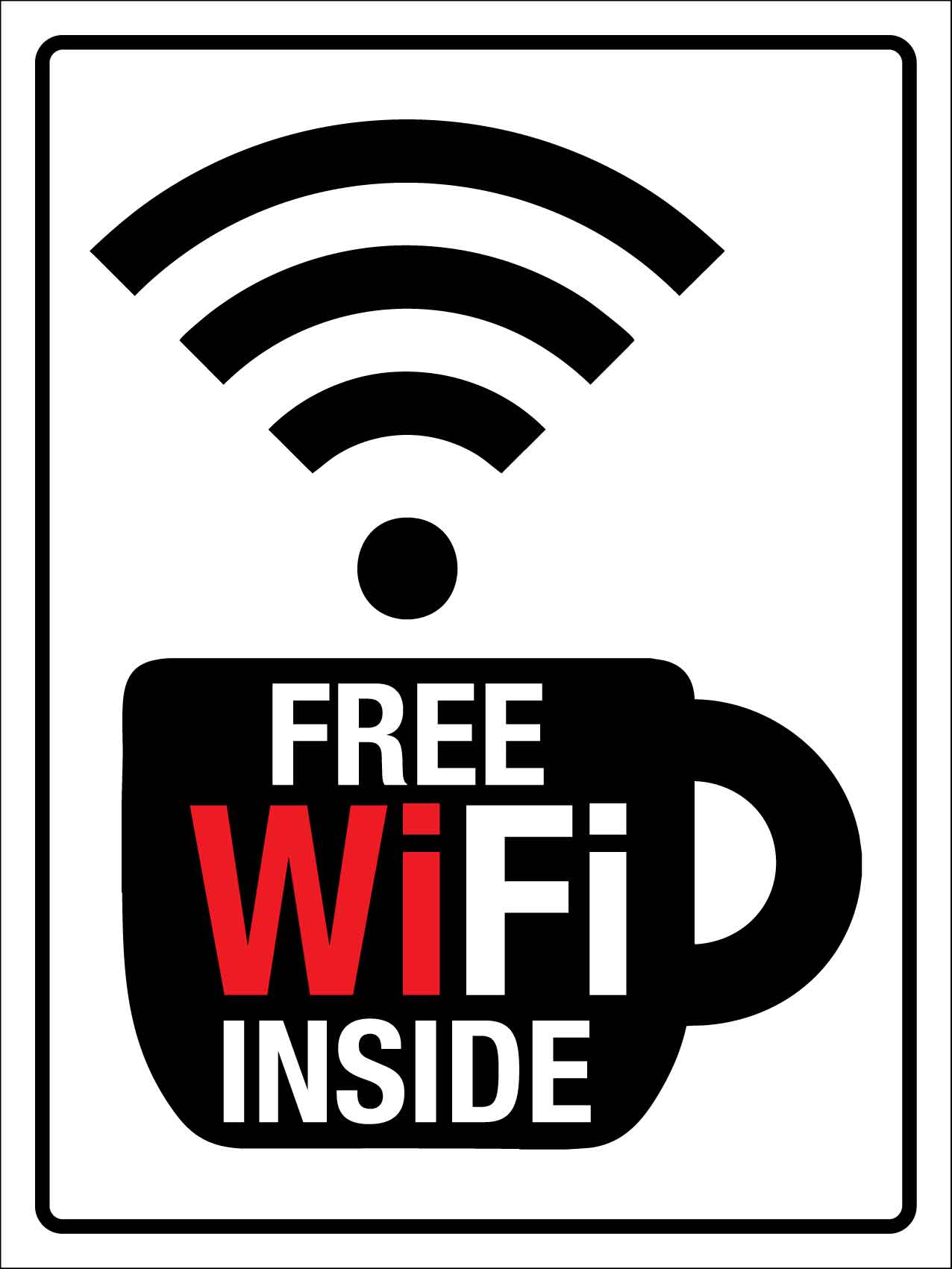 Free Wifi Inside Sign - New Signs