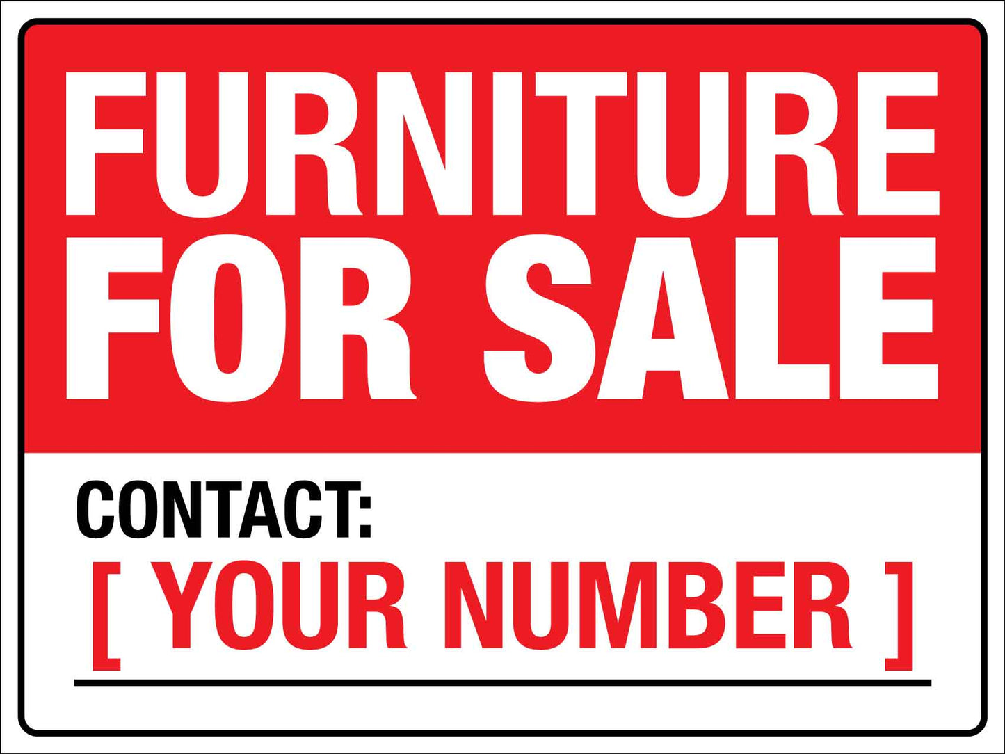 Furniture For Sale Sign - New Signs