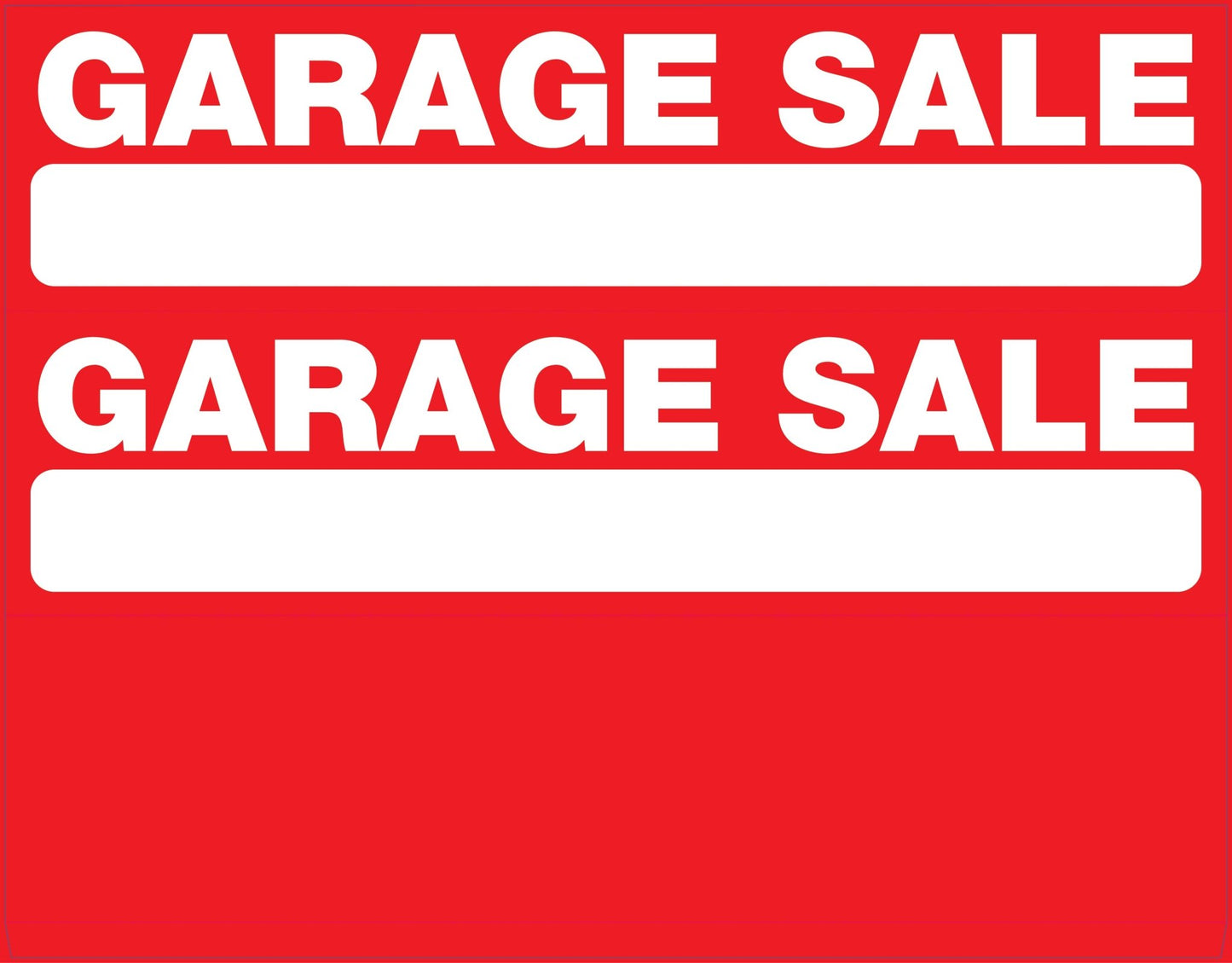 Garage Sale - Landscape Corflute Toblerone Signs - New Signs