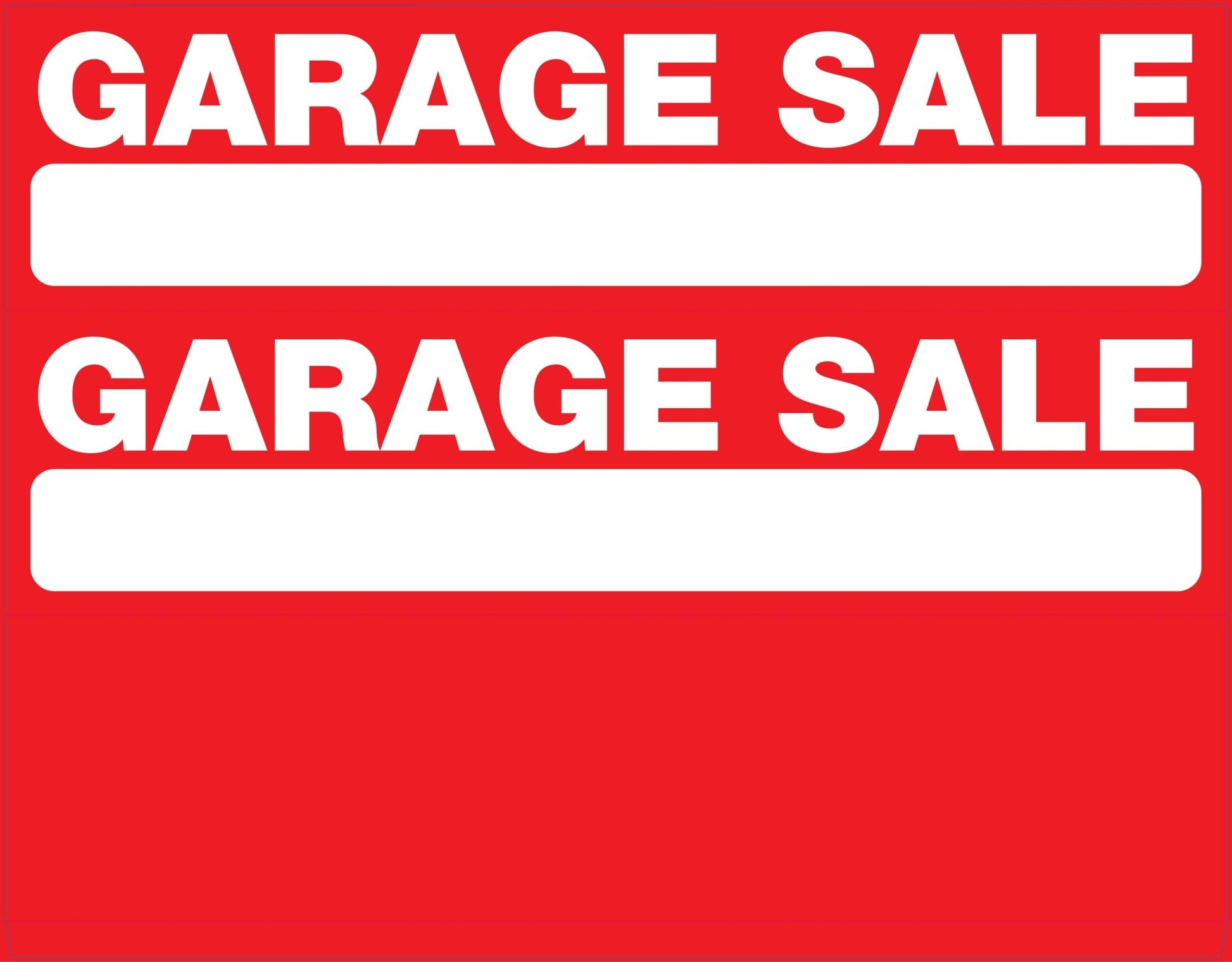 Garage Sale - Landscape Corflute Toblerone Signs - New Signs