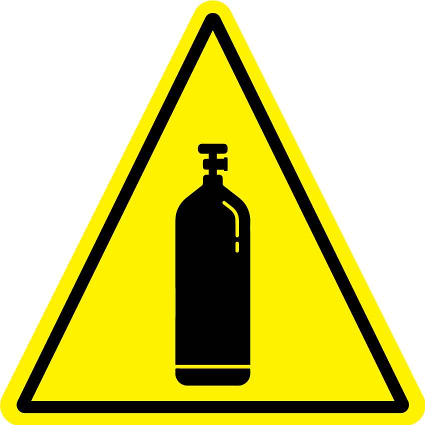 Gas Cylinder (Triangle) Decal - New Signs