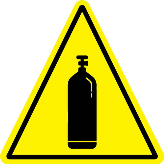 Gas Cylinder (Triangle) Decal - New Signs