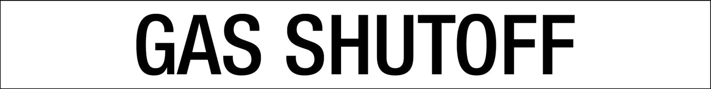 Gas Shutoff - Statutory Sign - New Signs
