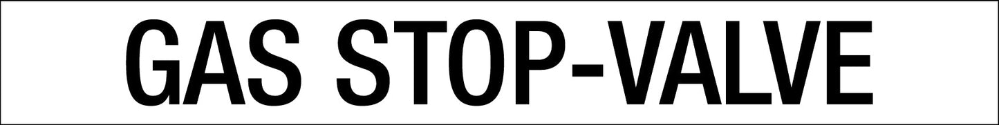 Gas Stop Valve - Statutory Sign - New Signs