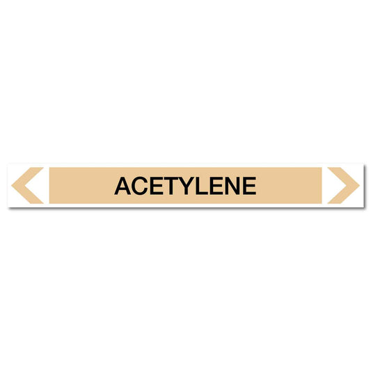Gases - Acetylene - Pipe Marker Sticker - New Signs