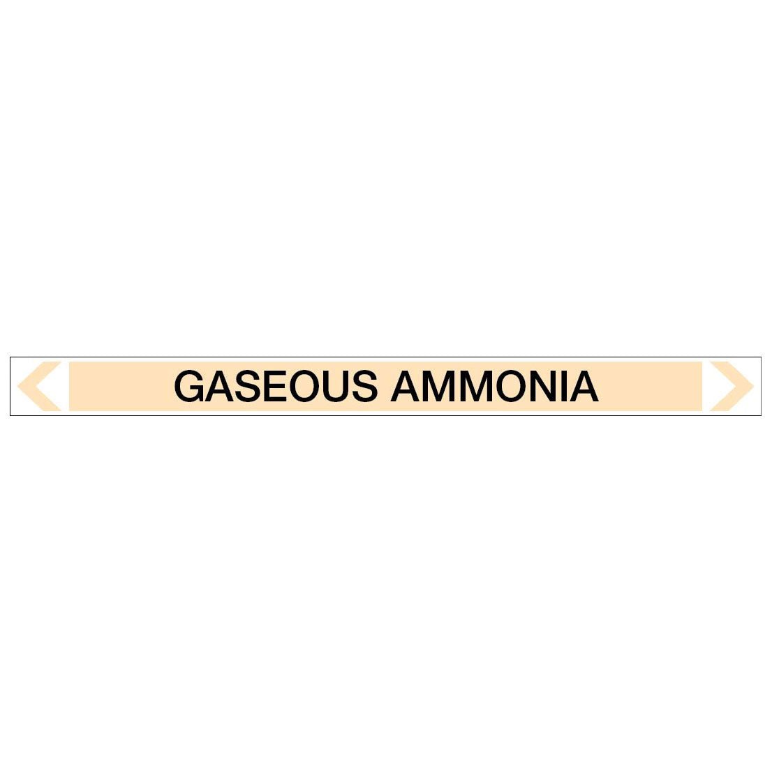 Gases - Gaseous Ammonia - Pipe Marker Sticker - New Signs
