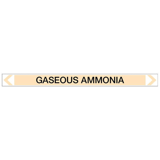 Gases - Gaseous Ammonia - Pipe Marker Sticker - New Signs