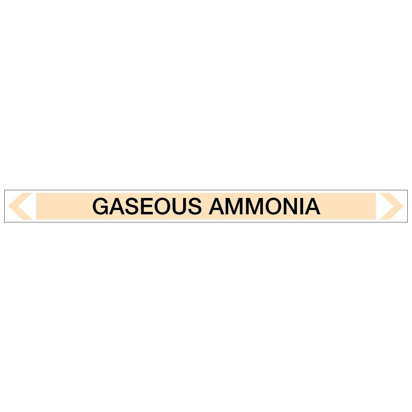 Gases - Gaseous Ammonia - Pipe Marker Sticker - New Signs