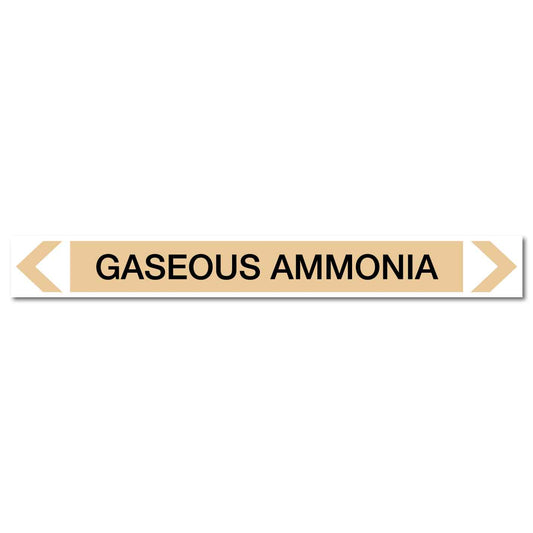 Gases - Gaseous Ammonia - Pipe Marker Sticker - New Signs
