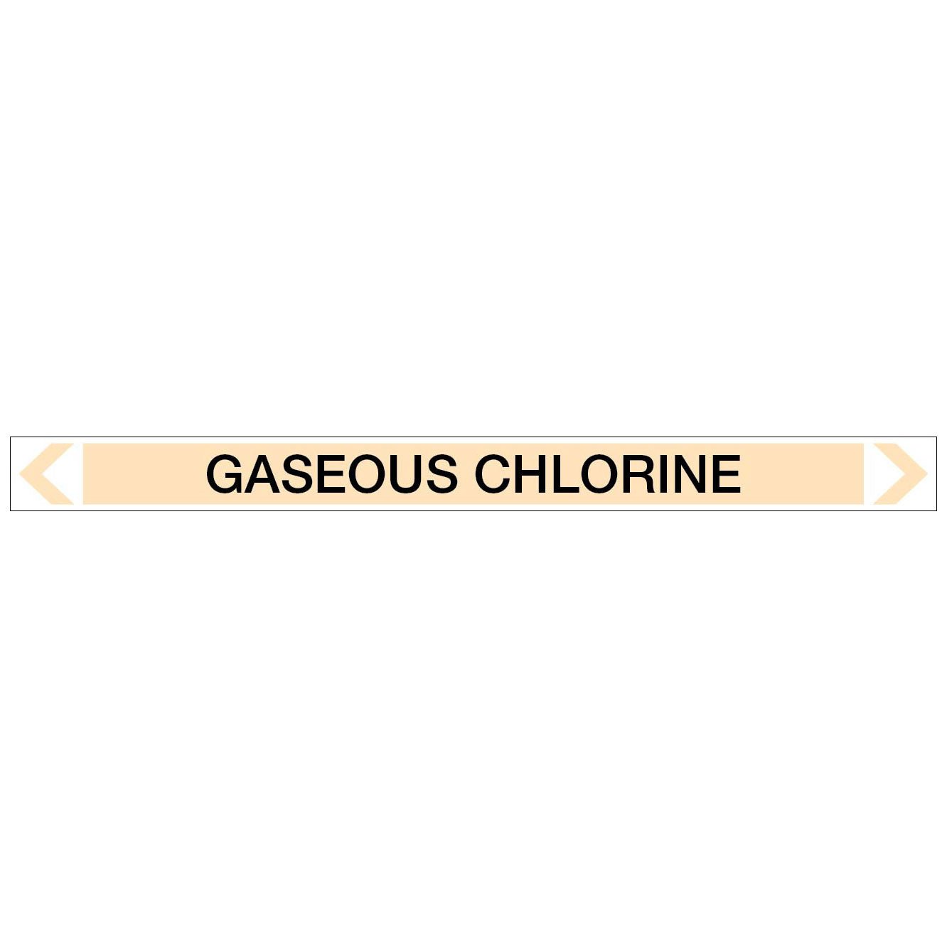 Gases - Gaseous Chlorine - Pipe Marker Sticker - New Signs