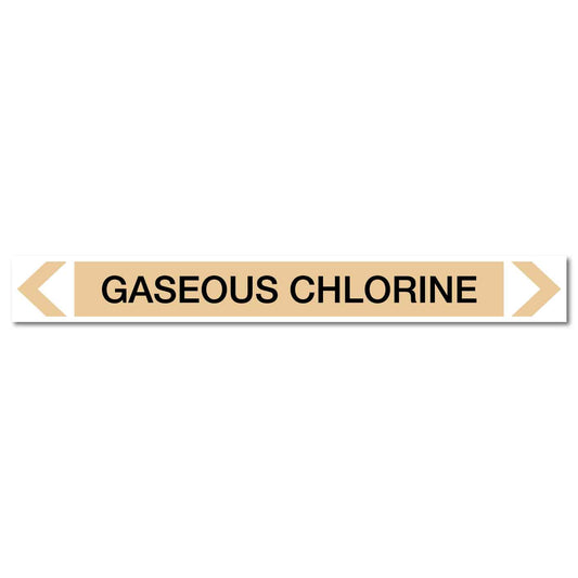 Gases - Gaseous Chlorine - Pipe Marker Sticker - New Signs
