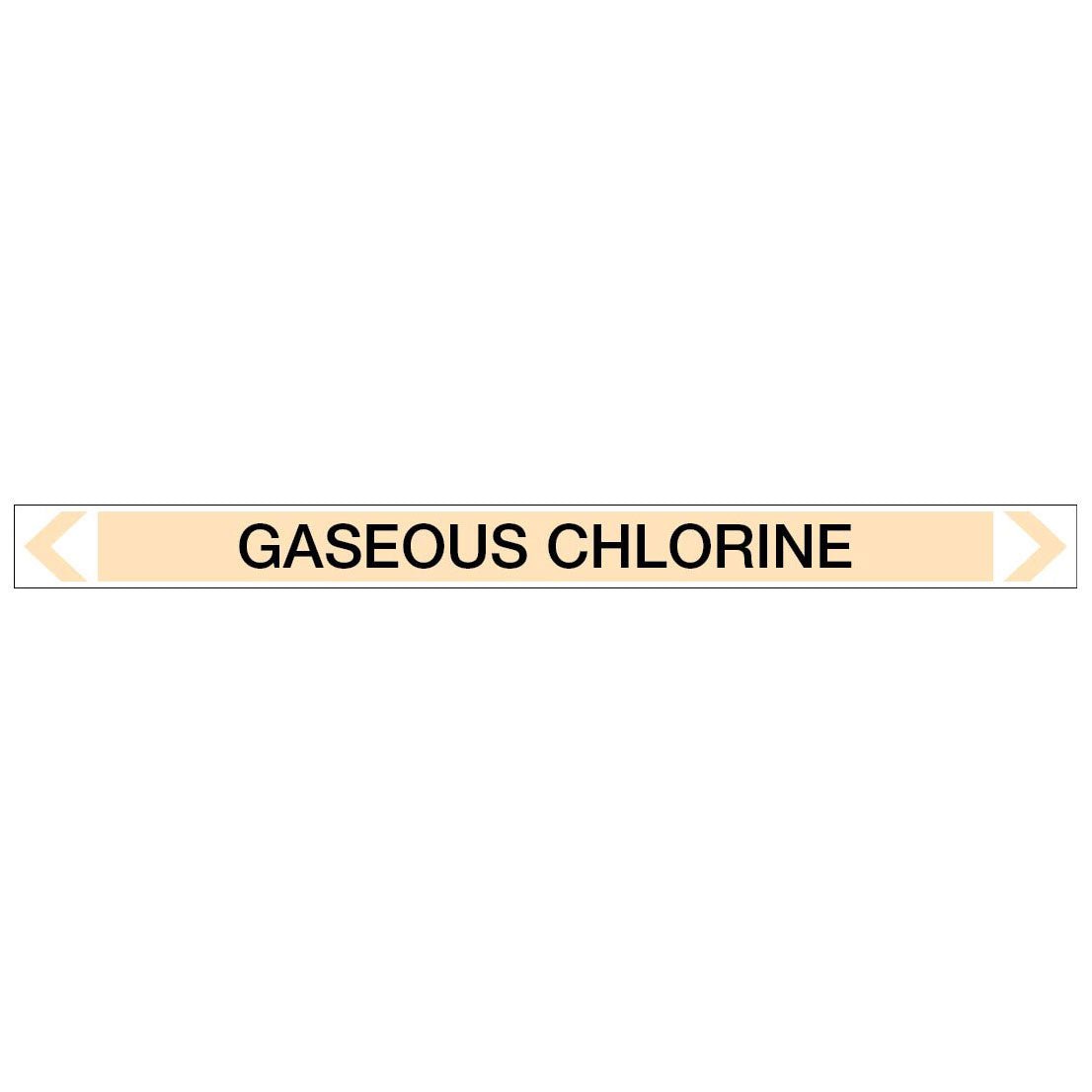Gases - Gaseous Chlorine - Pipe Marker Sticker - New Signs