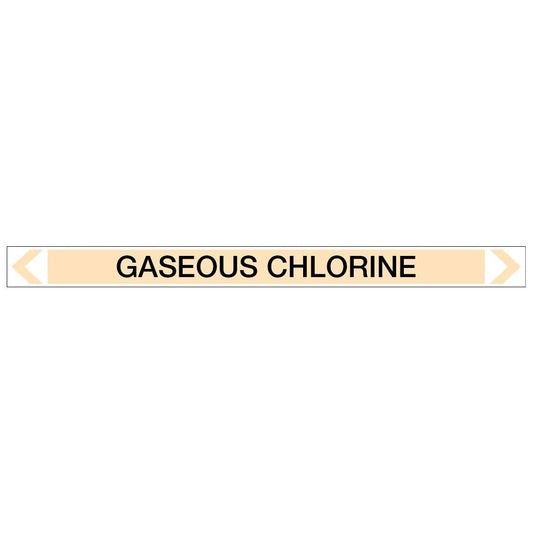 Gases - Gaseous Chlorine - Pipe Marker Sticker - New Signs