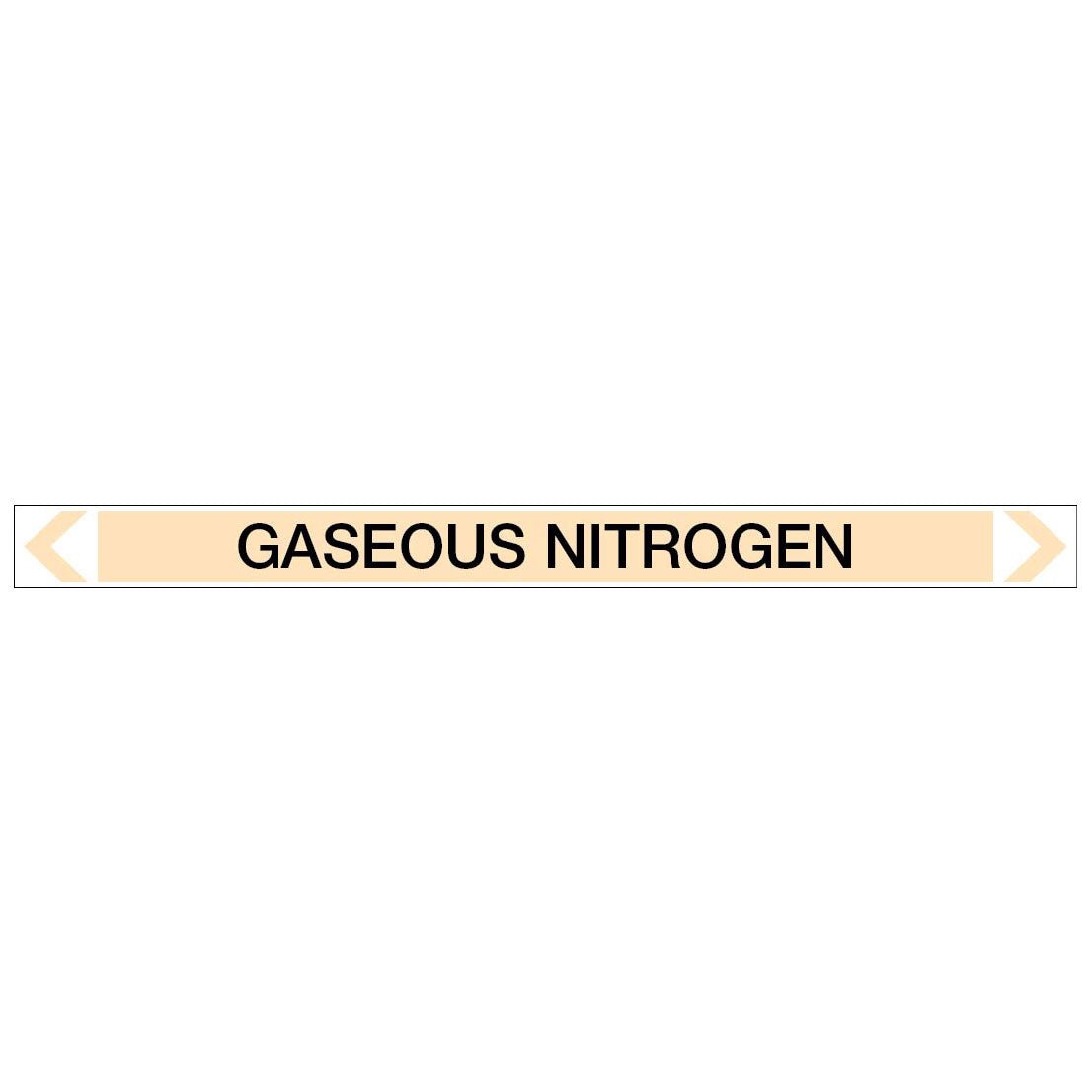 Gases - Gaseous Nitrogen - Pipe Marker Sticker - New Signs