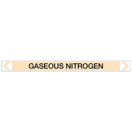Gases - Gaseous Nitrogen - Pipe Marker Sticker - New Signs