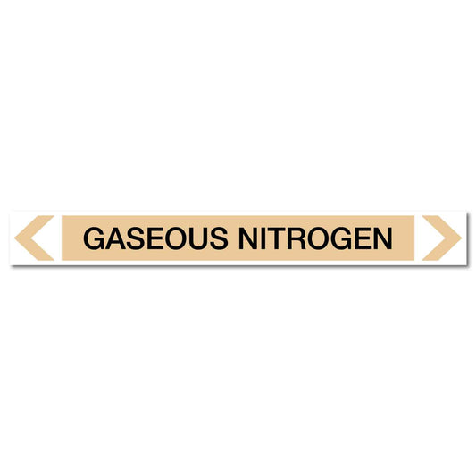 Gases - Gaseous Nitrogen - Pipe Marker Sticker - New Signs
