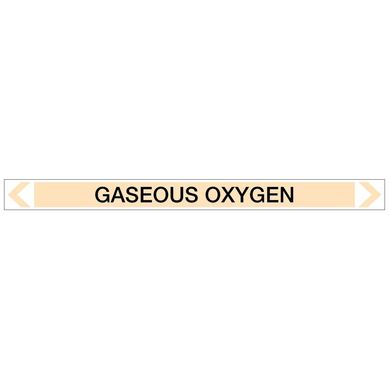 Gases - Gaseous Oxygen - Pipe Marker Sticker - New Signs