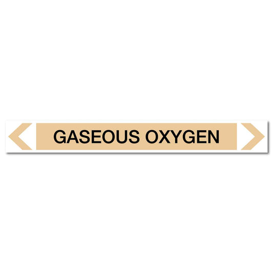 Gases - Gaseous Oxygen - Pipe Marker Sticker - New Signs