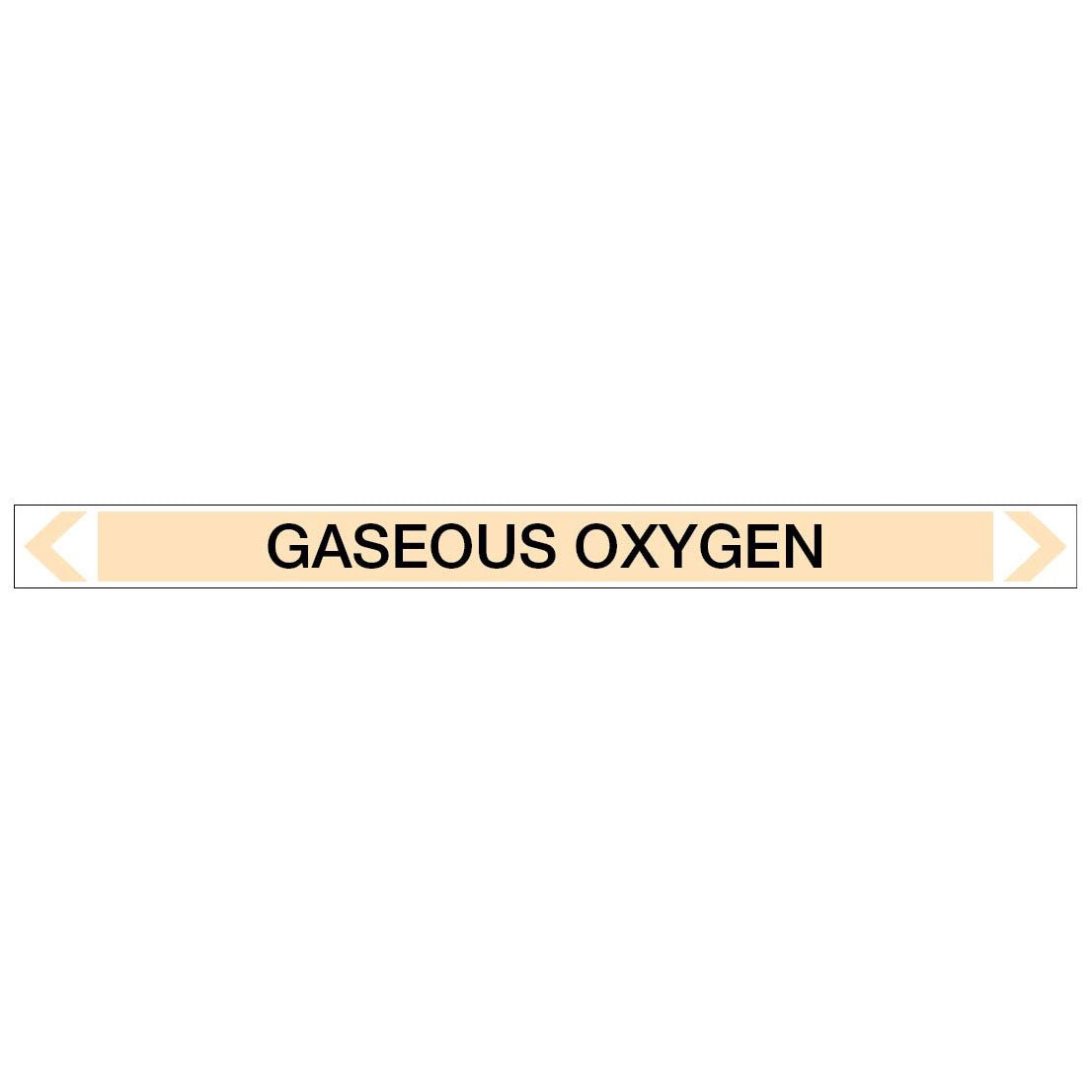 Gases - Gaseous Oxygen - Pipe Marker Sticker - New Signs