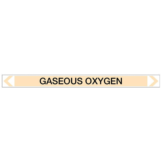 Gases - Gaseous Oxygen - Pipe Marker Sticker - New Signs