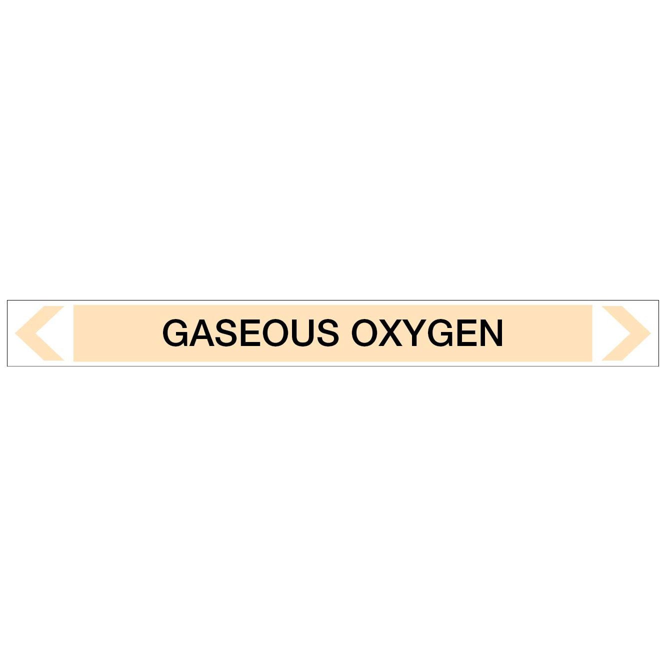 Gases - Gaseous Oxygen - Pipe Marker Sticker - New Signs